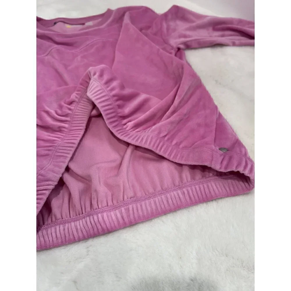 New ZELLA GIRL Kids' Size L (10/12) Cozy Active Luxe velour Top Pink *Defect*